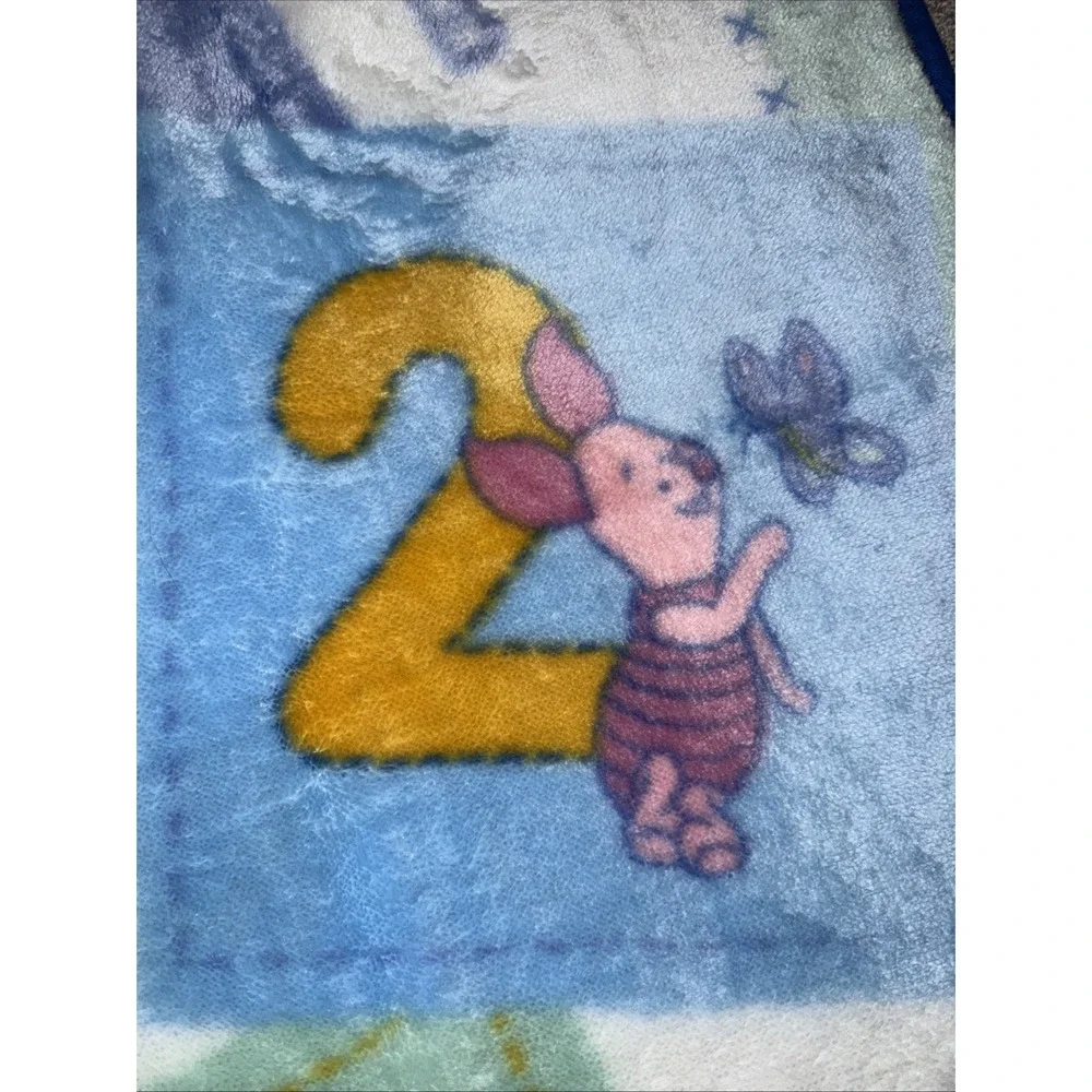 Vtg Crown Crafts Winnie The Pooh Baby Blanket 1‎ 2 3 30